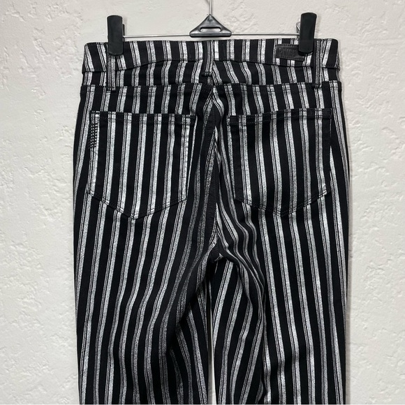 Paige Colette High-Rise Crop Flare Silver Stripe Jeans size 25 - Picture 10 of 13